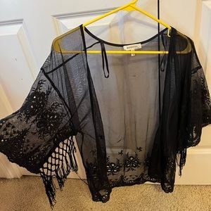 Black monteau Los Angeles lace cardigan